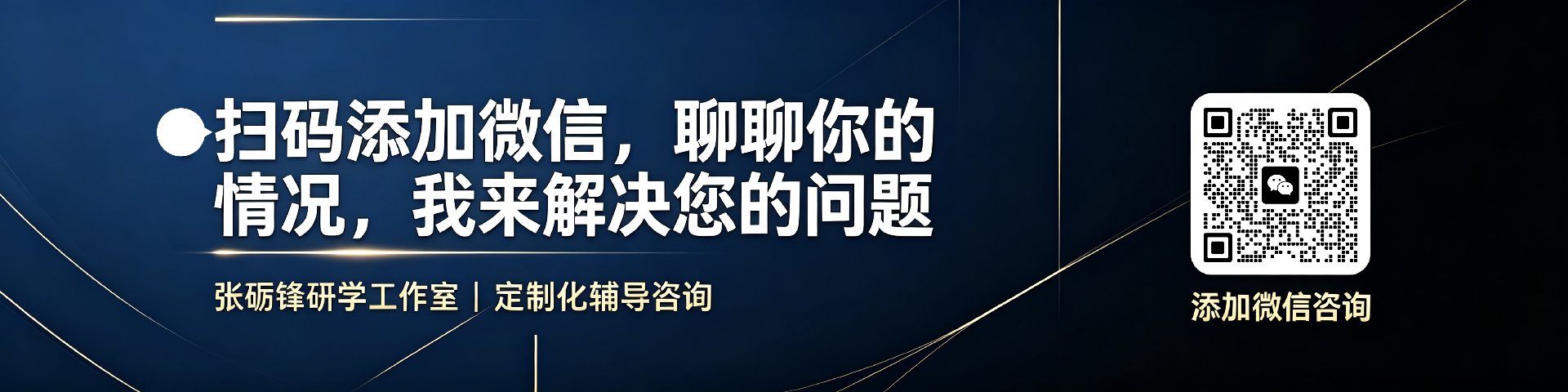 扫码添加微信，聊聊你的情况，我来解决您的问题。张砺锋研学工作室，定制化辅导咨询